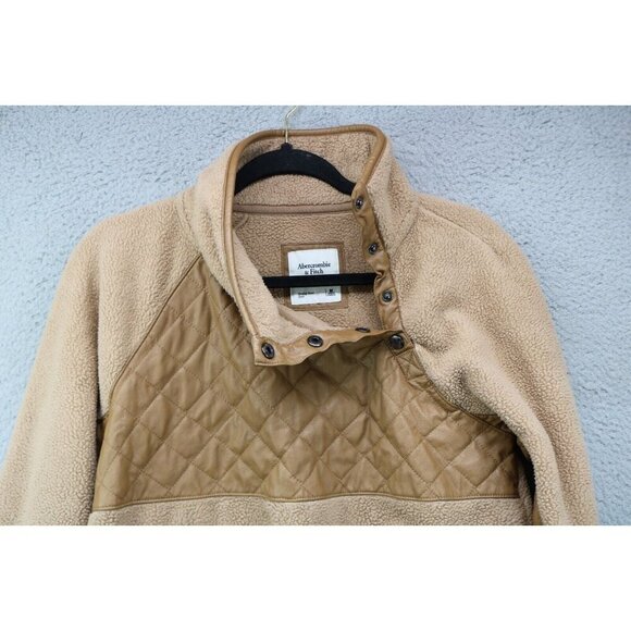 Abercrombie & Fitch Asymmetrical Snap-Up Fleece Sweatshirt-Size Medium - Picture 8 of 15